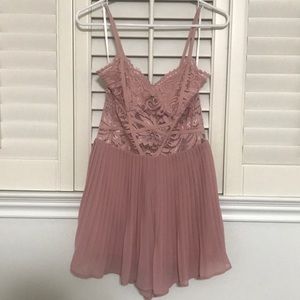 Pink lace romper